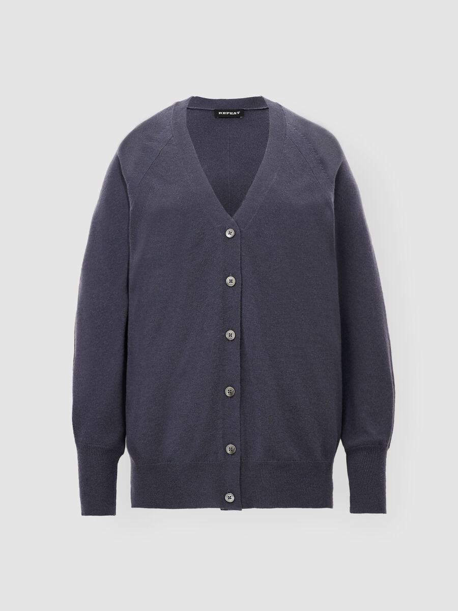 V-hals vest met knopen en pofmouwen image number 1