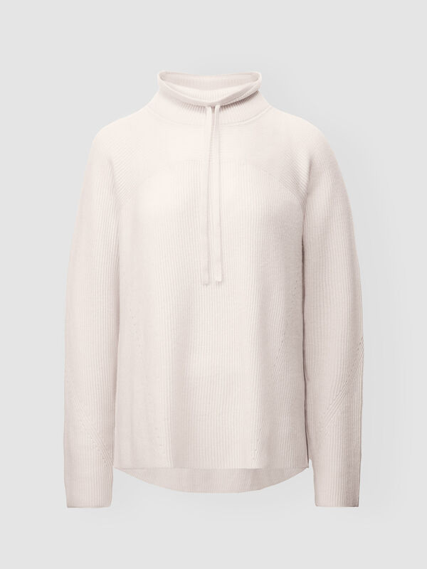 A-lijn gebreide trui met opstaande kraag image number 1