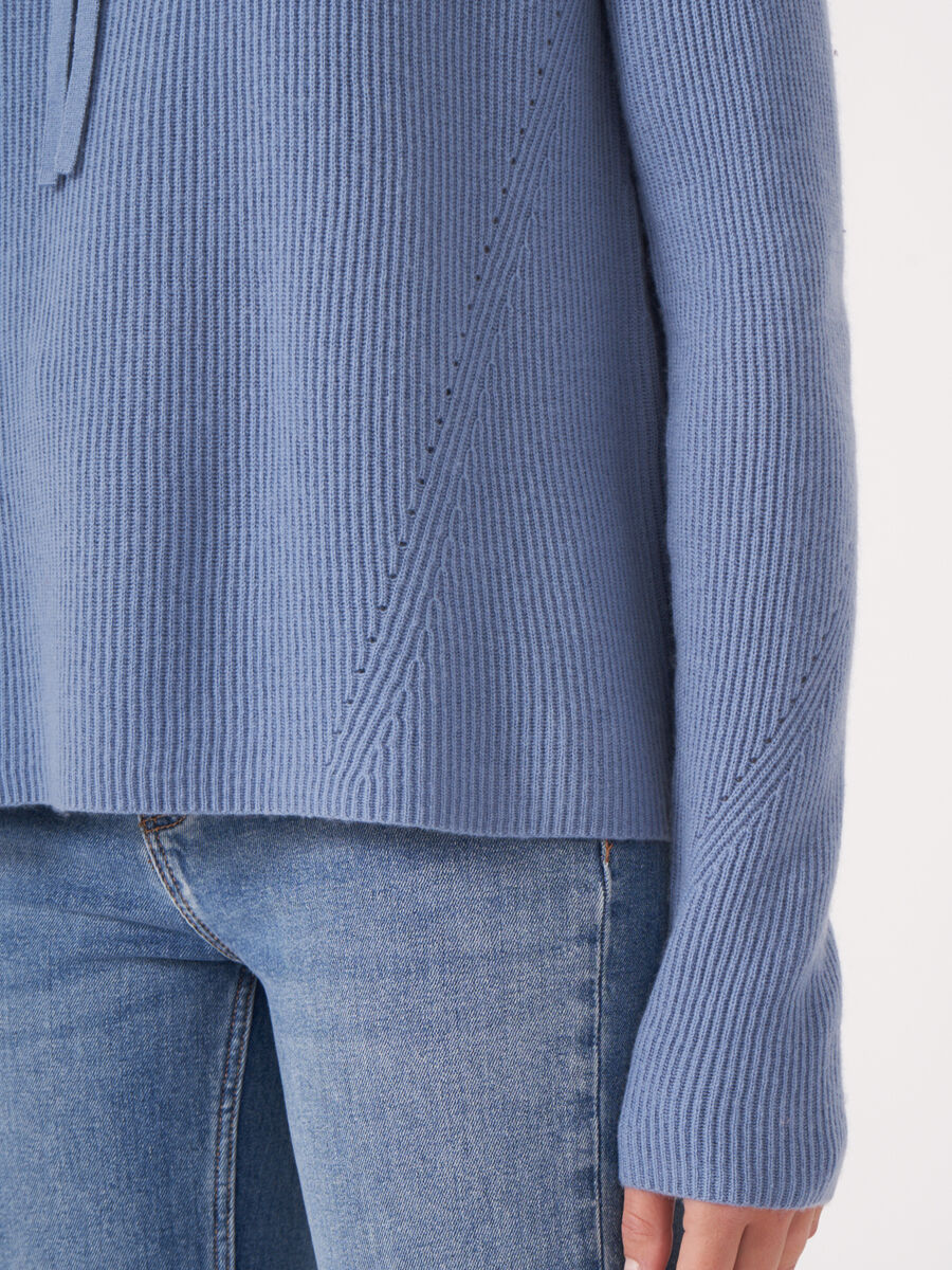 A-lijn gebreide trui met opstaande kraag image number 3