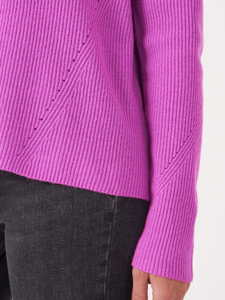 A-lijn gebreide trui met opstaande kraag image number 3