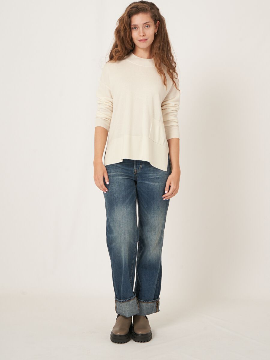 Pull en maille fine avec poche sur le devant image number 5