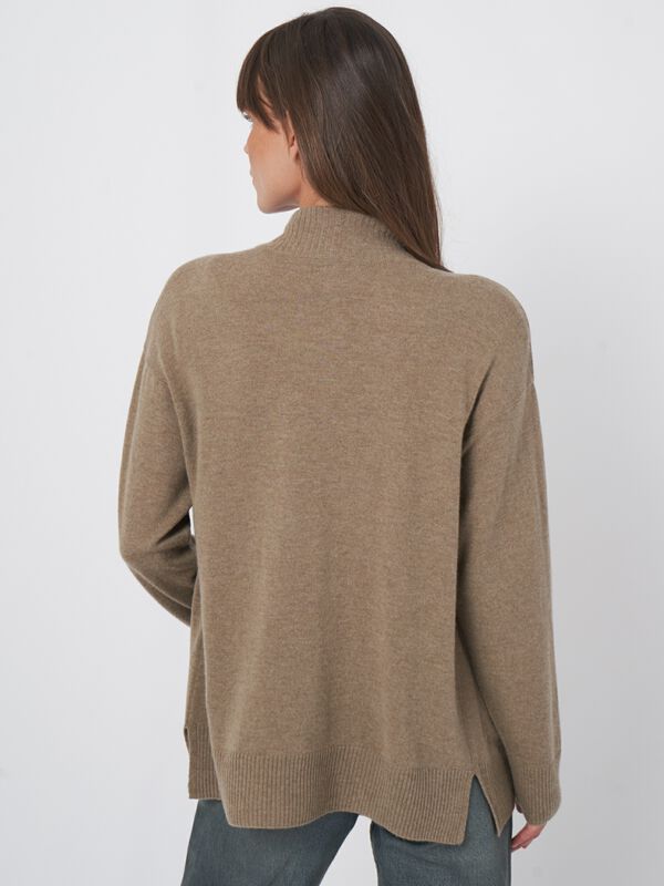 Offene Strickjacke mit geripptem gewellten Schalkragen image number 3