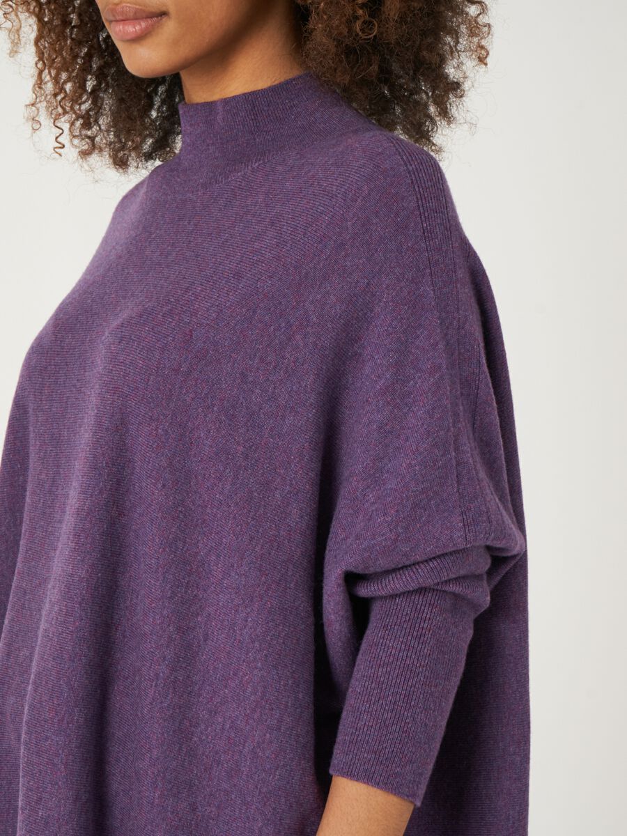 Oversized fine knit cashmere blend poncho sweater image number 2