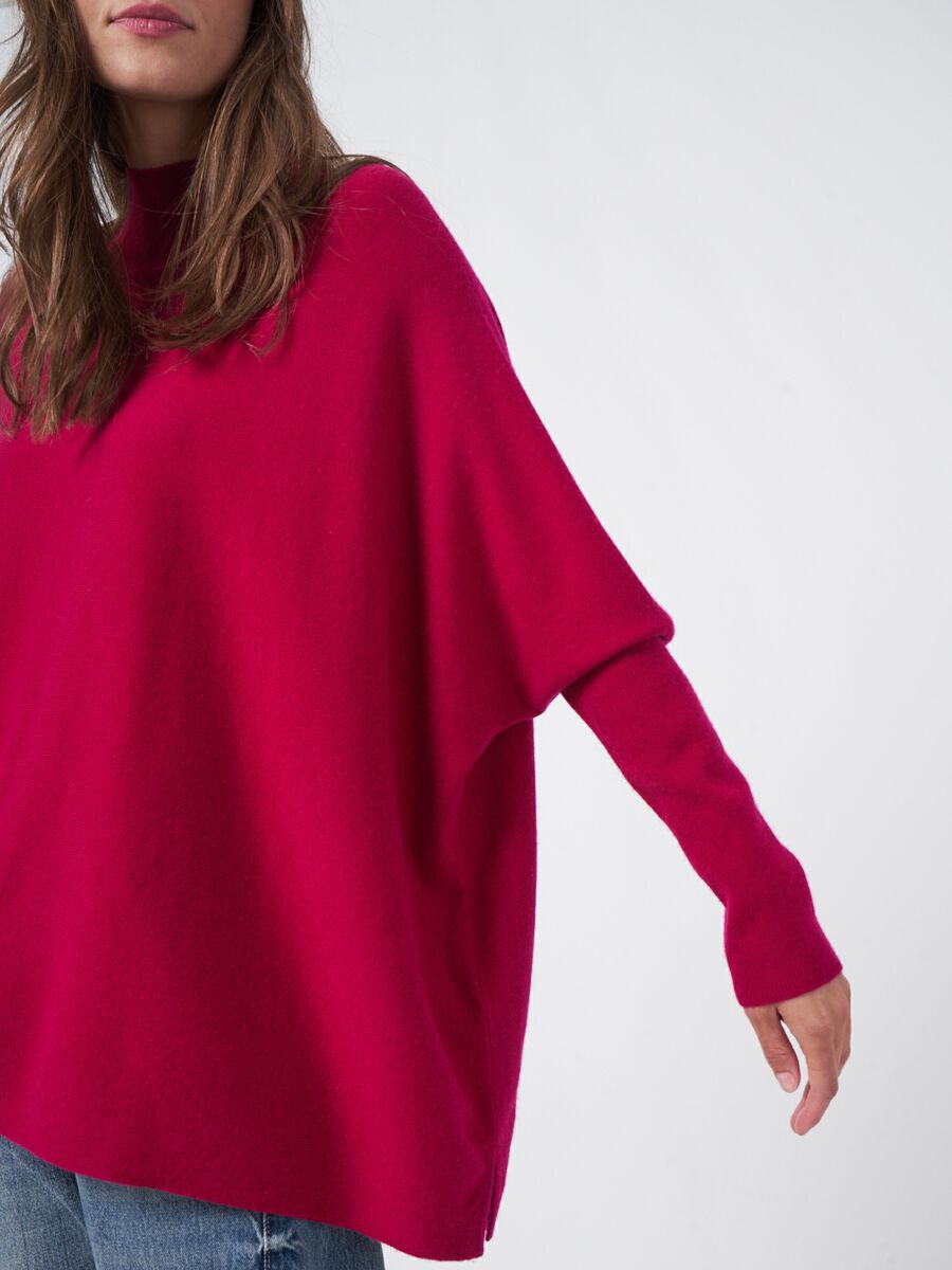 Poncho pull ample &agrave; col montan image number 4