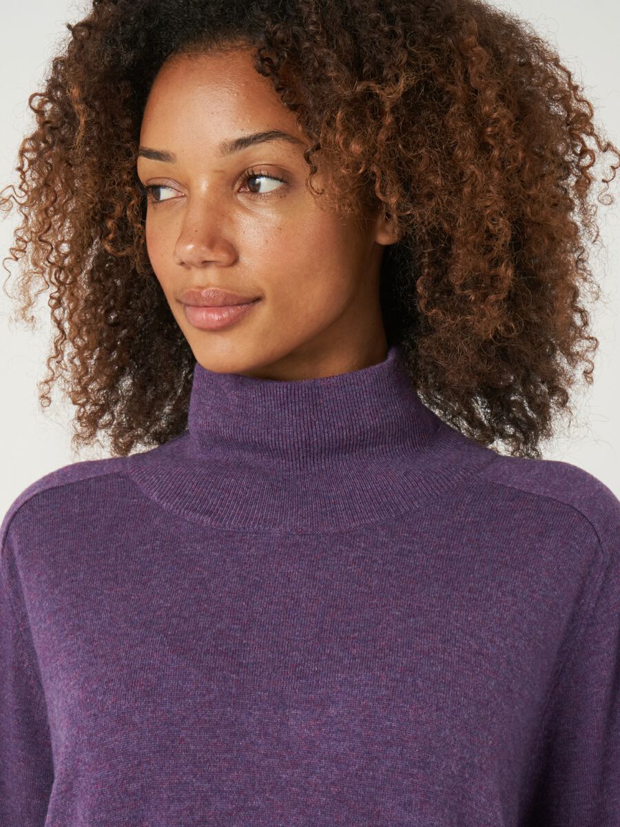 Locker gestricktes Kleid mit geripptem Stehkragen  aus Kaschmirmischung image number 8