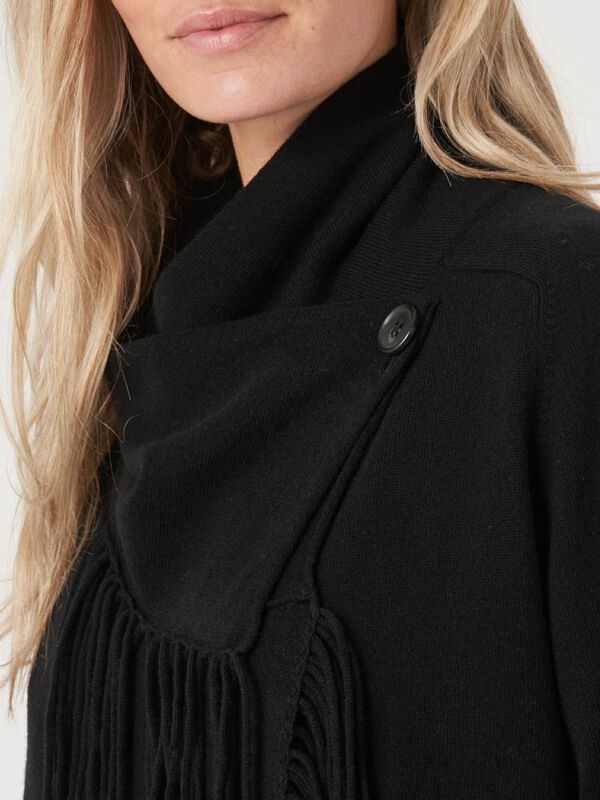 Strickjacke mit asymmetrischer Front und Fransen aus Kaschmirmischung  image number 2