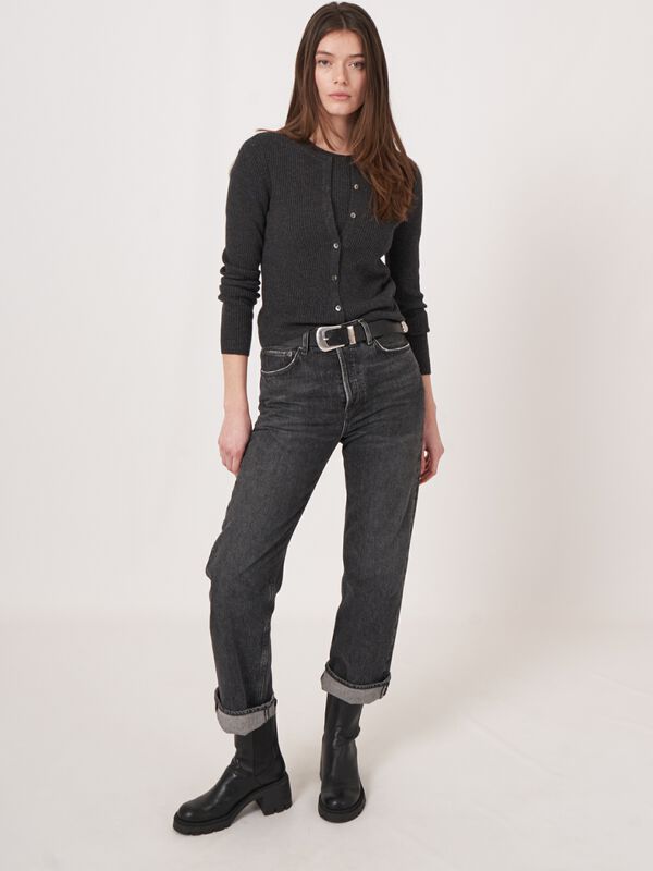 gerippter Strickjacke aus Kaschmir-Mischung image number 4