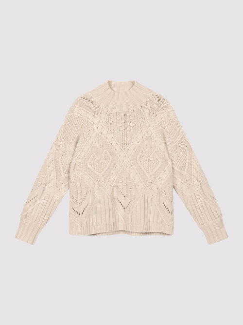 Stand Collar Chunky cable knit Sweater