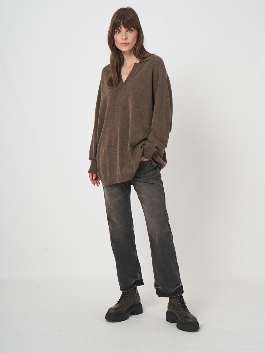 Pull col polo oversize — maille fine & douceur repeat image number 2