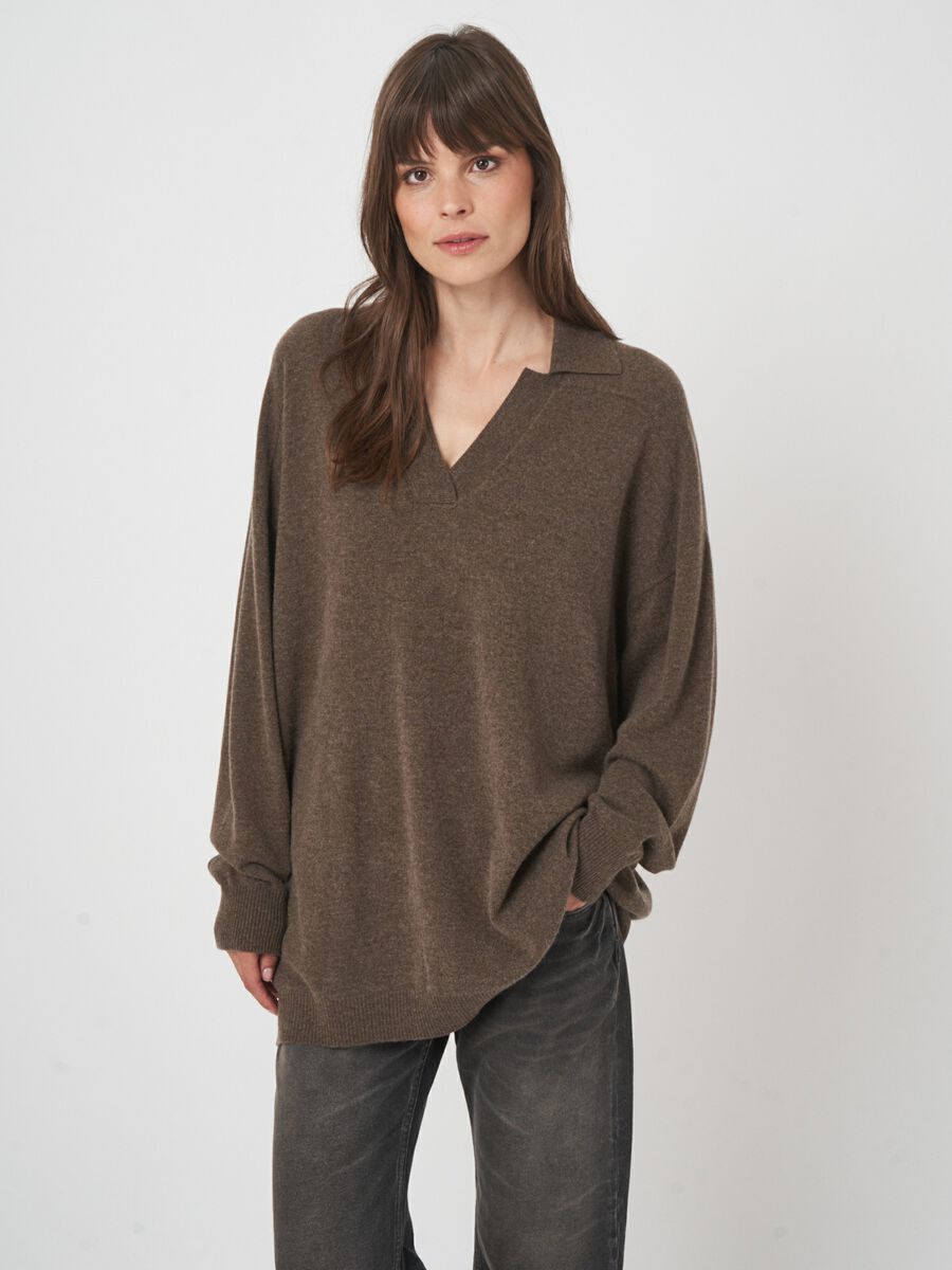 Pull col polo oversize — maille fine & douceur repeat image number 5