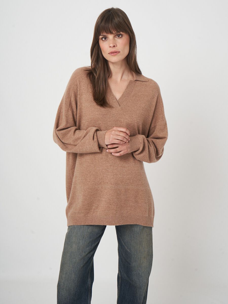 Pull col polo oversize — maille fine & douceur repeat image number 2