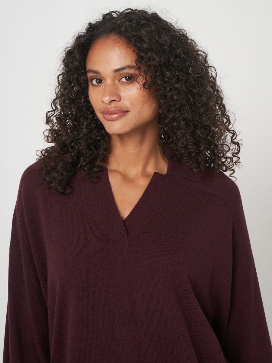 Kaschmir-Mix-Pullover mit Oversized-Schnitt und Polokragen image number 1