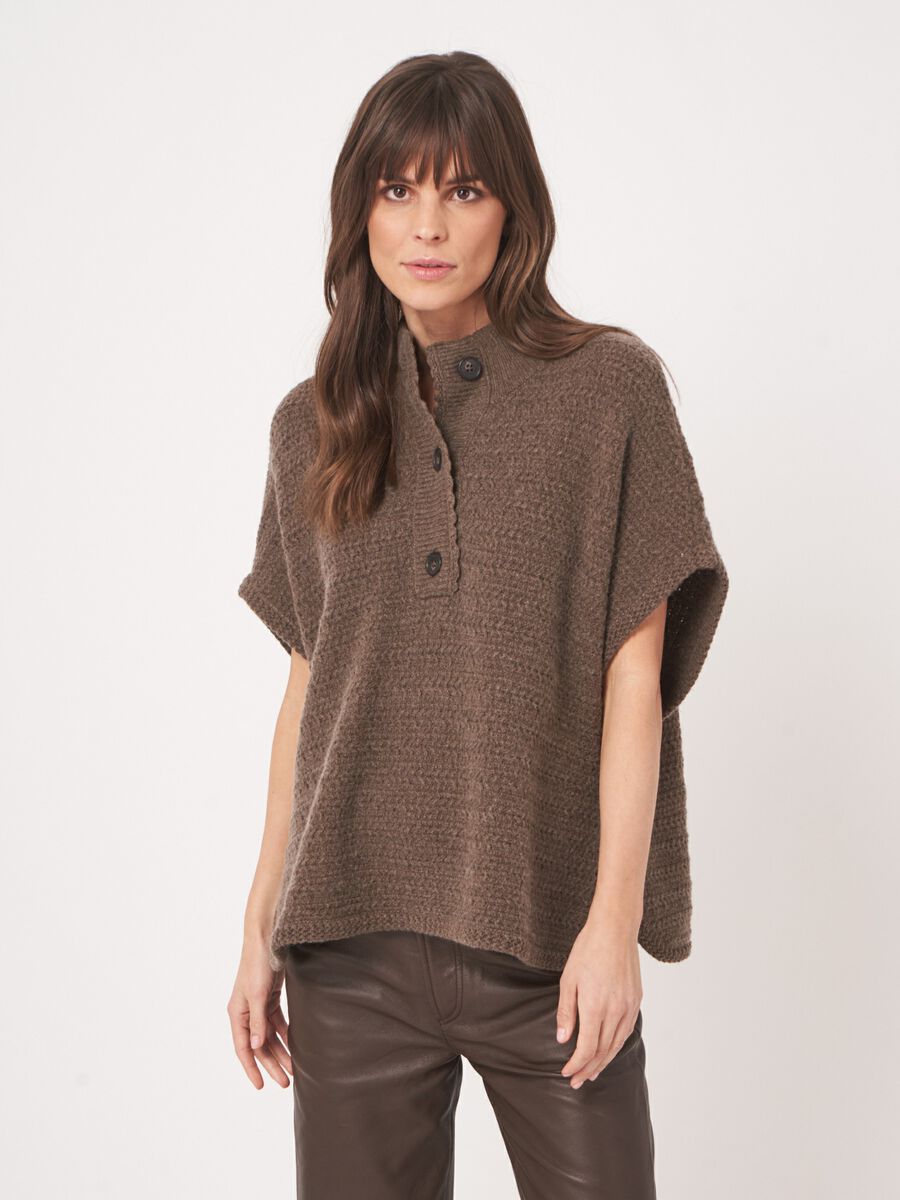 Poncho aus Kaschmir-Mix mit weitem Schnitt image number 3