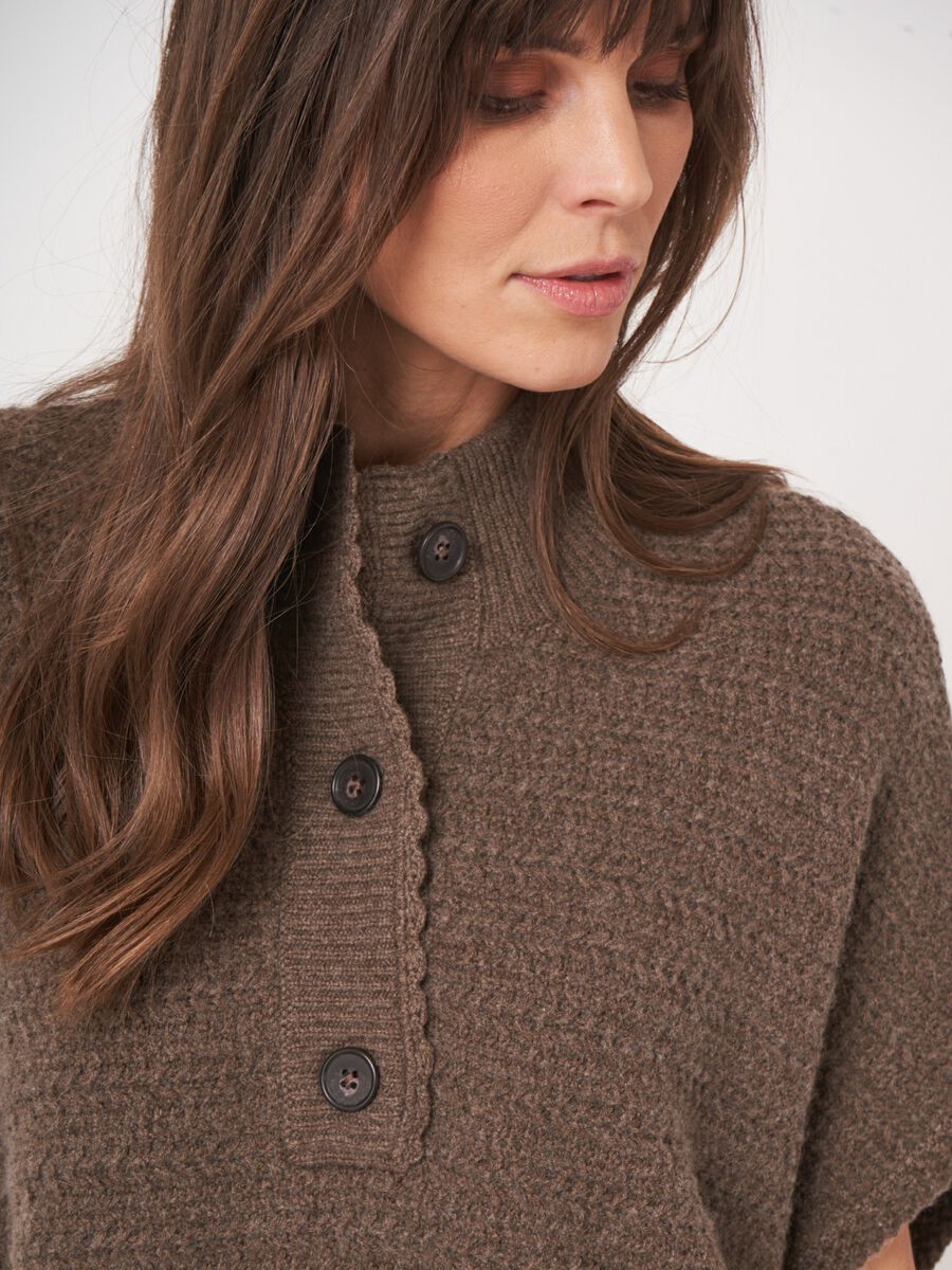 Poncho aus Kaschmir-Mix mit weitem Schnitt image number 6