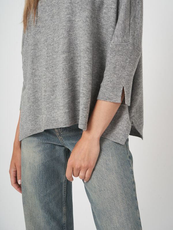 Poncho-Pullover aus Kaschmir-Mix mit weiter Passform image number 1