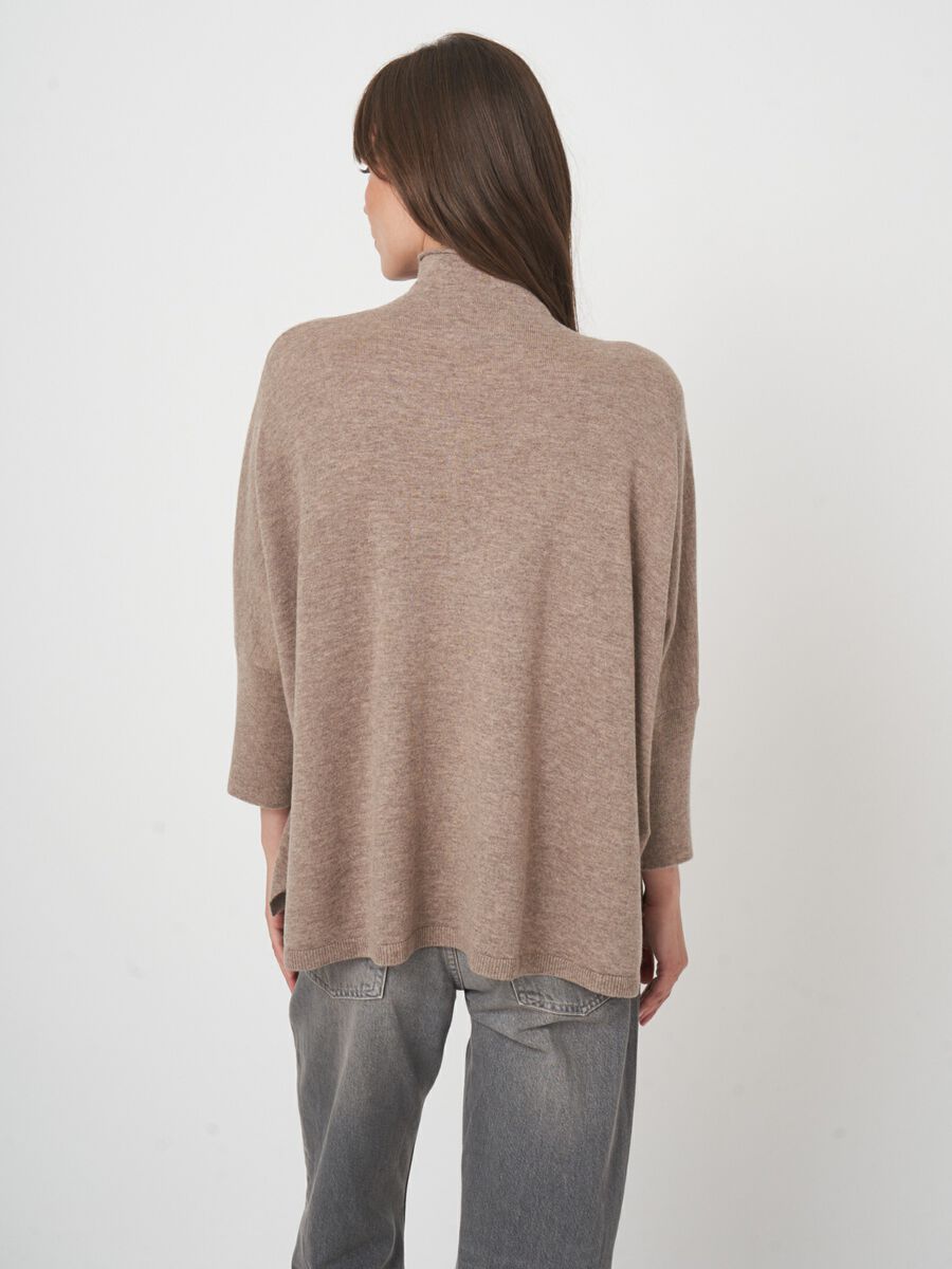 Relaxed fit poncho-style sweater in a cashmere blend image number 6