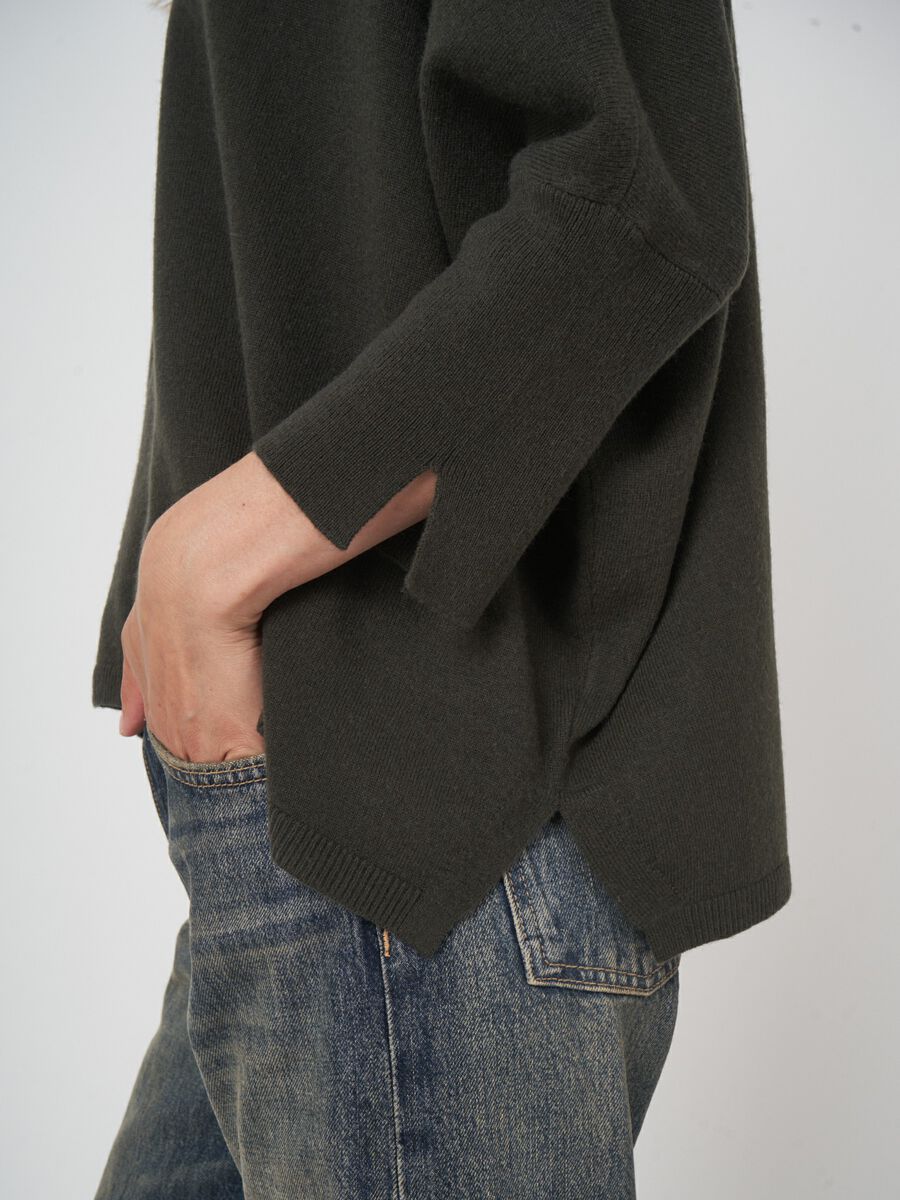 Relaxed fit poncho-style sweater in a cashmere blend image number 1