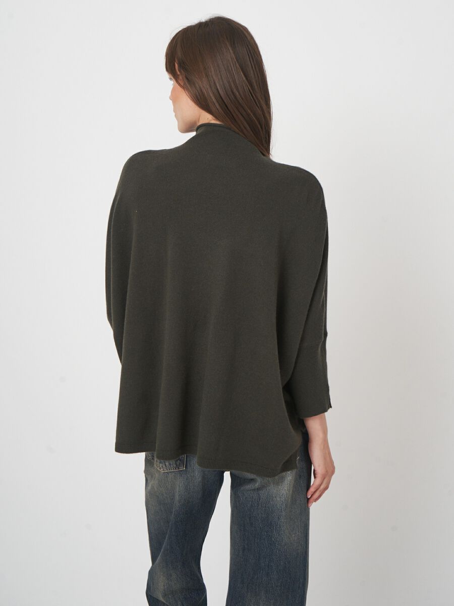 Relaxed fit poncho-style sweater in a cashmere blend image number 3
