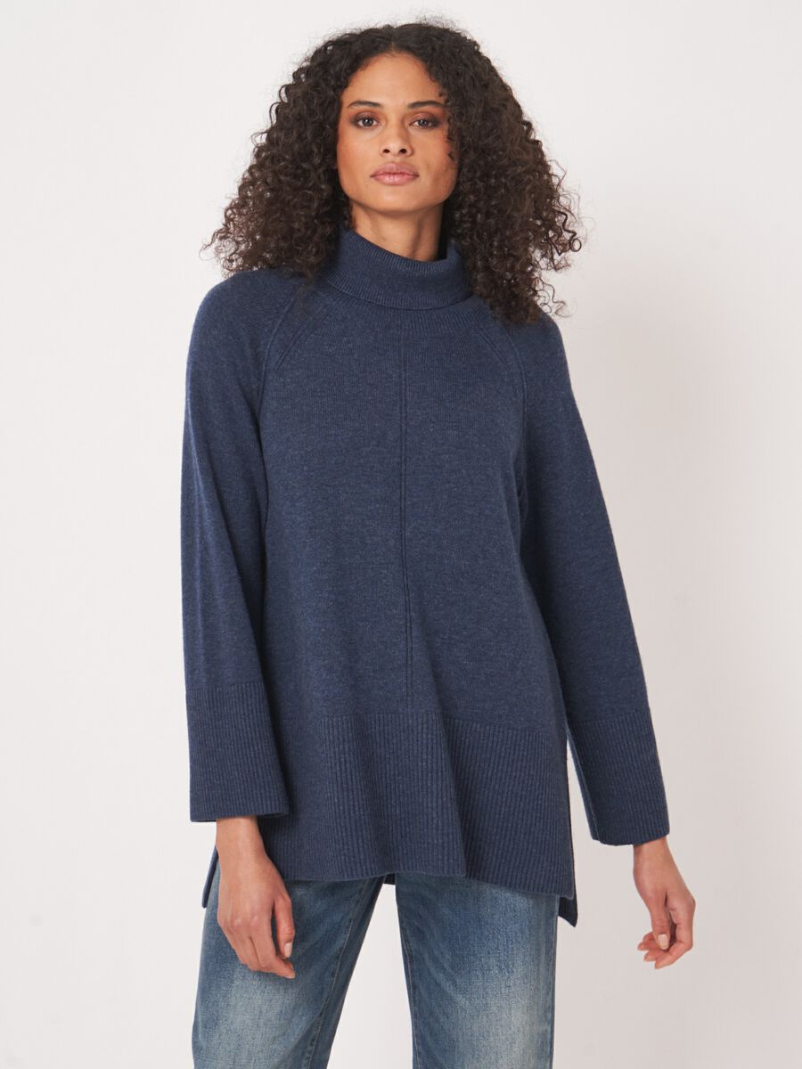 Kaschmir-Mix-Pullover mit Rollkragen und A-Linien-Design image number 4