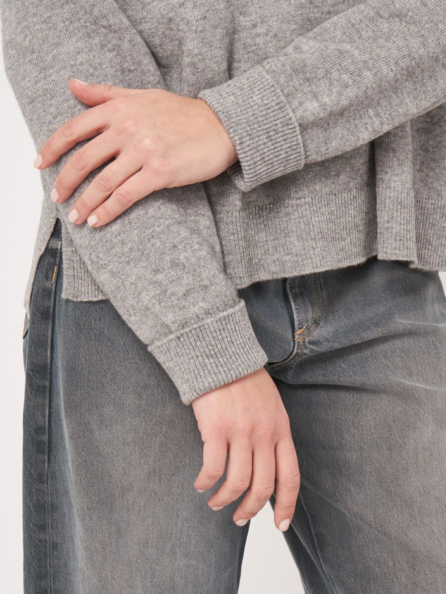 Terry-Strickpullover mit Stehkragen aus Kaschmir-Mix image number 5