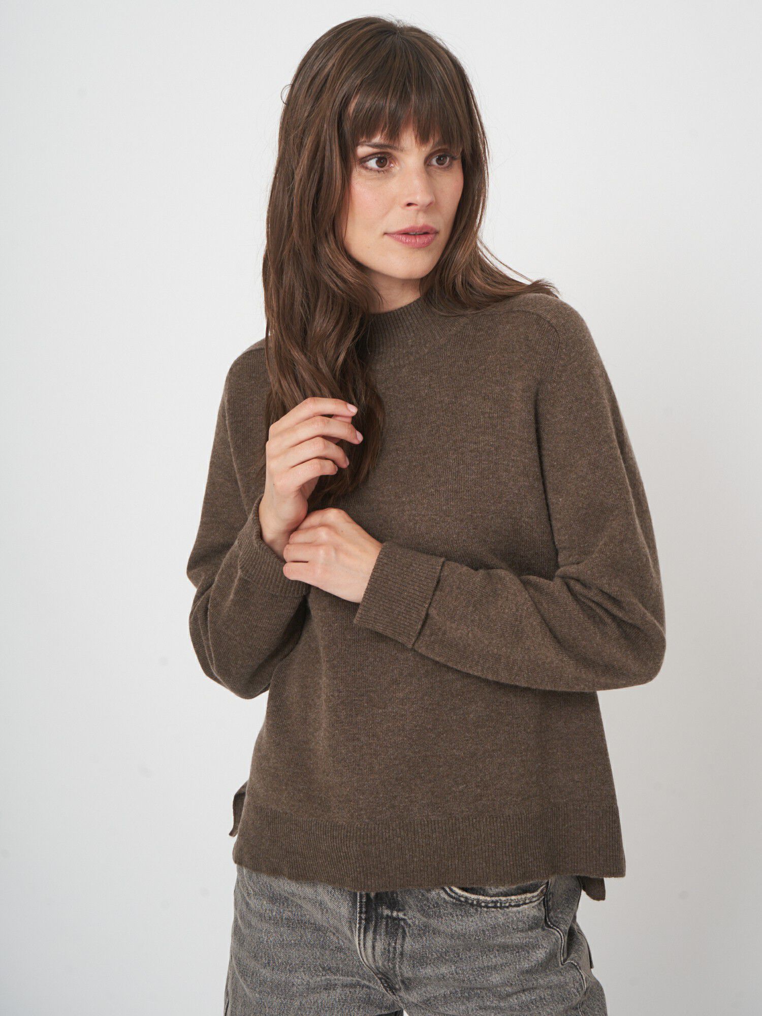 Luxe terry knit pullover met klassieke snit afbeelding