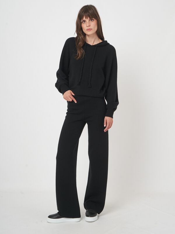 Wide leg terry knit pants image number 0