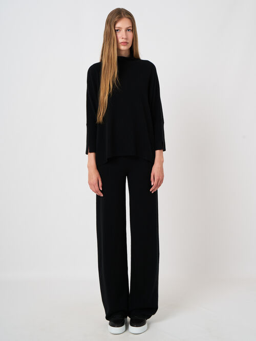 Cashmere-Blend Terry Knit Wide-Leg Pants