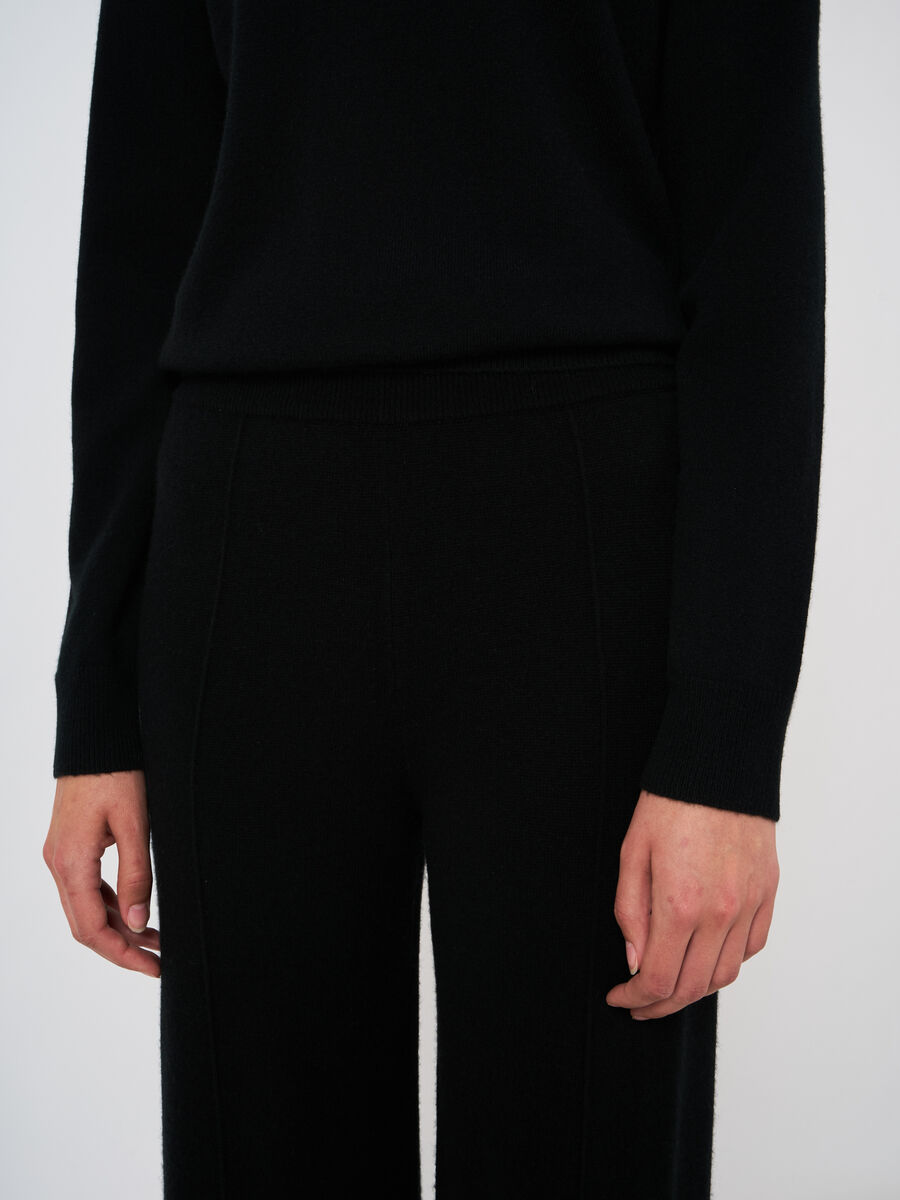 Cashmere-Blend Terry Knit Wide-Leg Pants image number 1