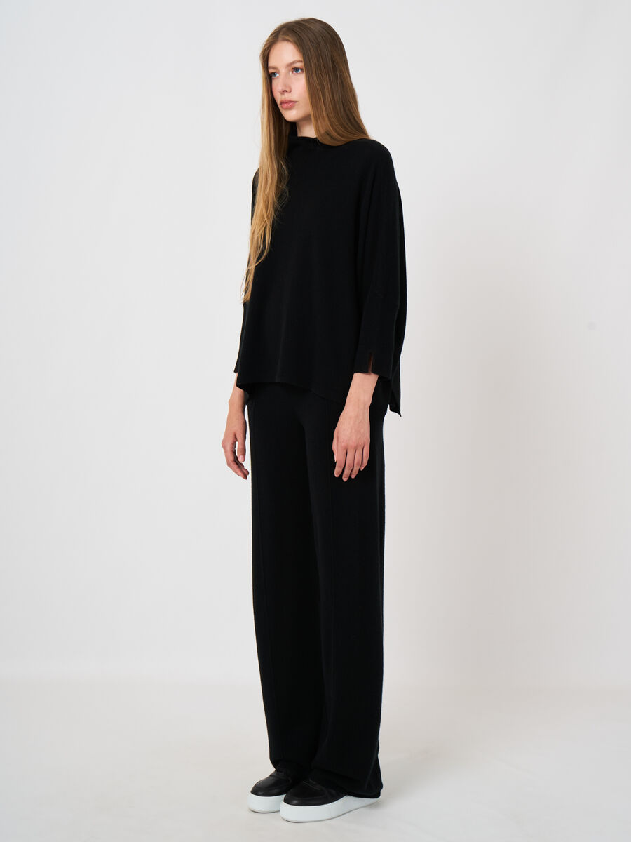 Cashmere-Blend Terry Knit Wide-Leg Pants image number 2