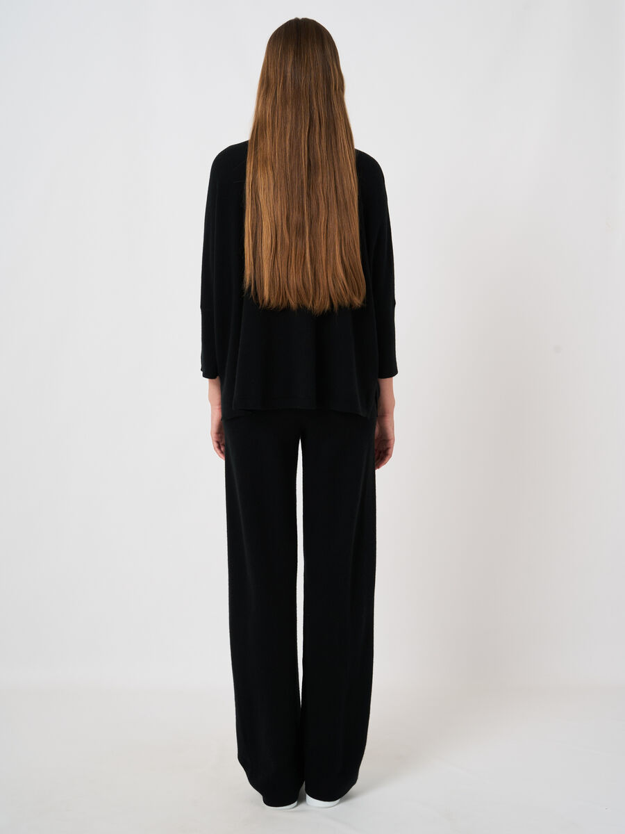 Cashmere-Blend Terry Knit Wide-Leg Pants image number 3