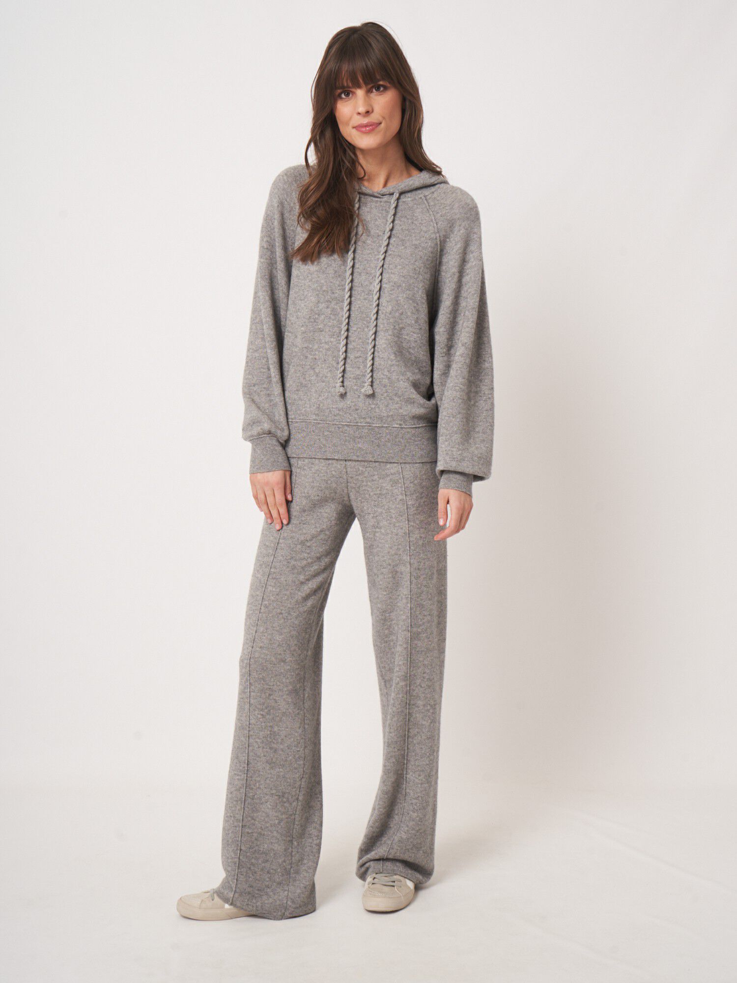 Wijde terry knit pants - luxe ontspanning van repeat afbeelding