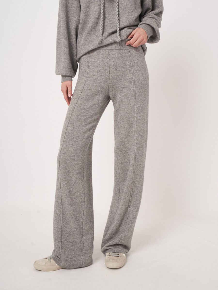 Wijde terry knit pants - luxe ontspanning van repeat image number 1