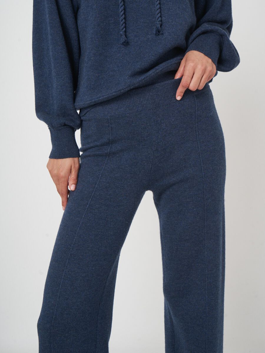 Weite Loungehose aus Terry-Strick image number 1