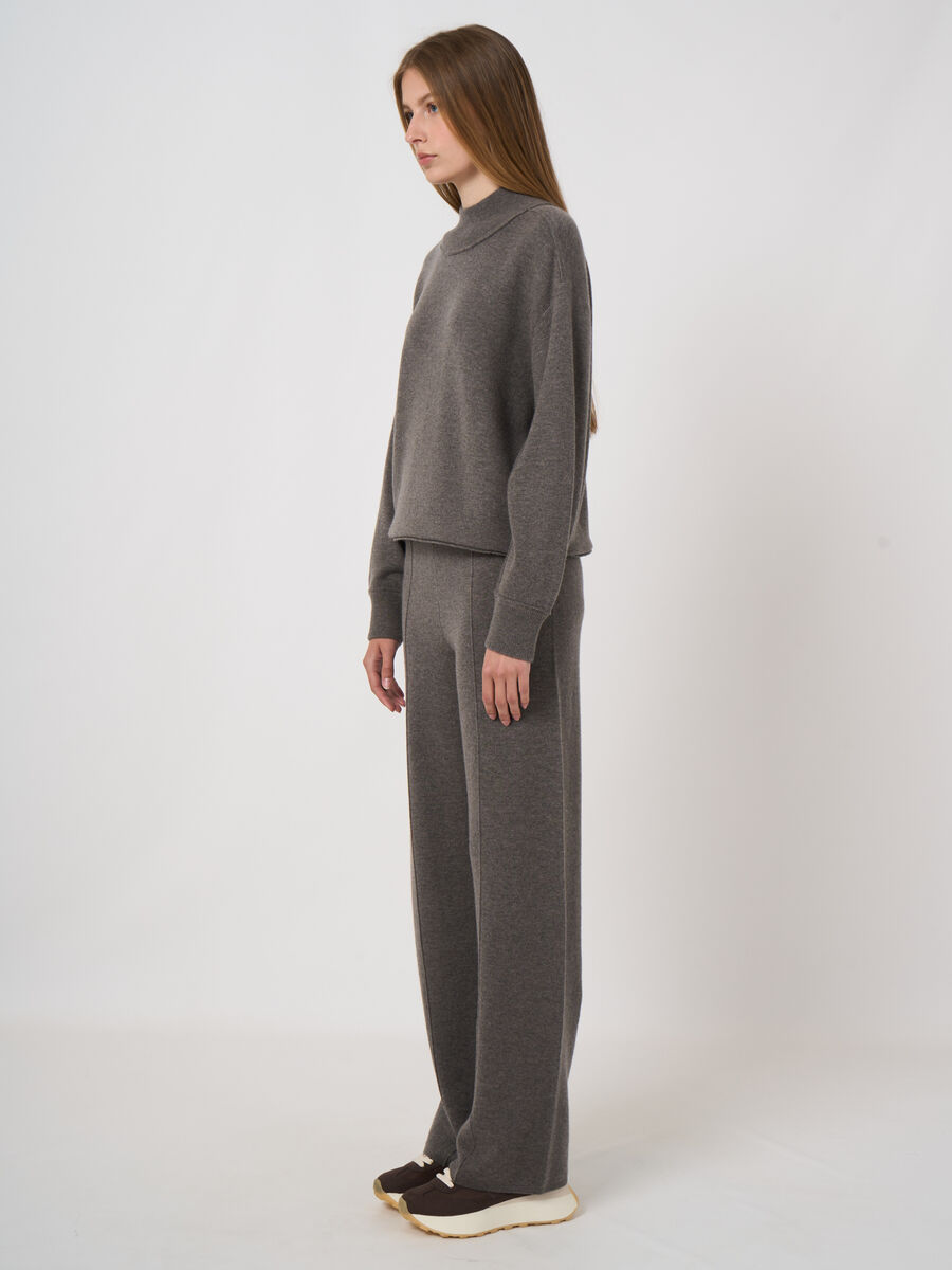 Cashmere-Blend Terry Knit Wide-Leg Pants image number 2