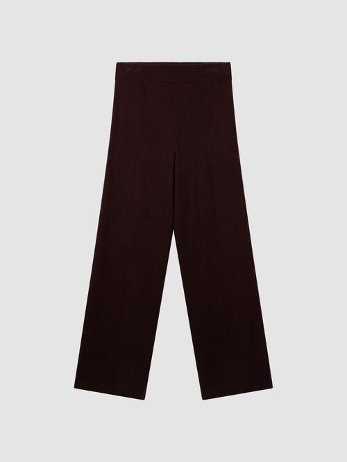 Wide leg terry knit pants