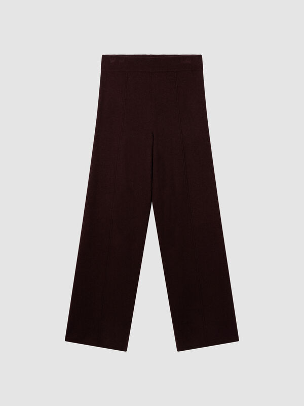 Kaschmirmix-Terry-Strickhose mit weitem Bein image number 0