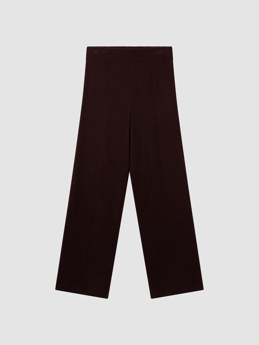Cashmere-Blend Terry Knit Wide-Leg Pants image number 0