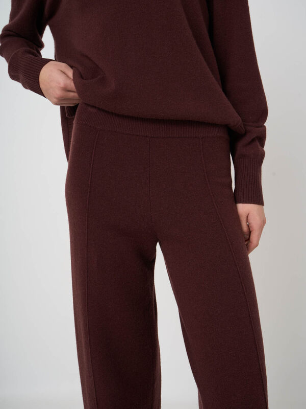 Kaschmirmix-Terry-Strickhose mit weitem Bein image number 2
