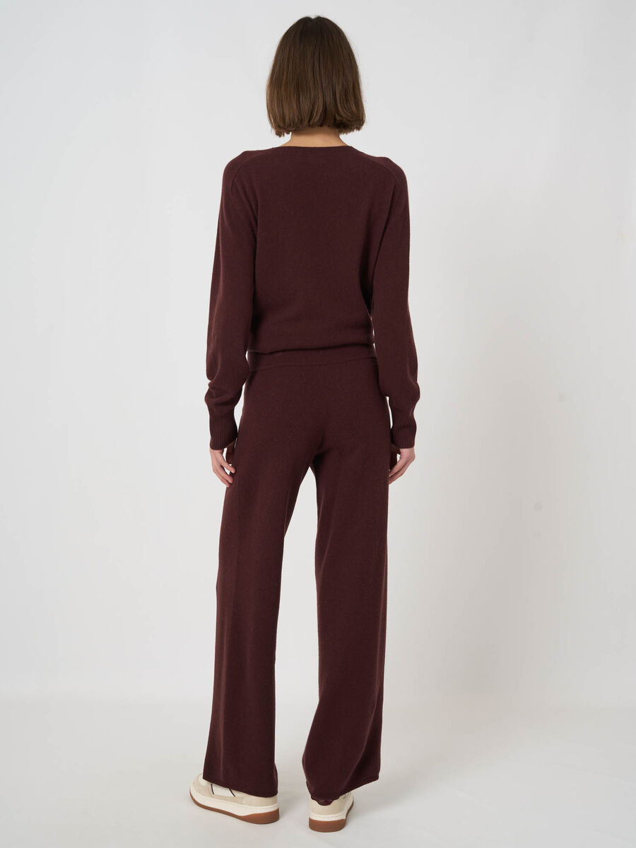 Cashmere-Blend Terry Knit Wide-Leg Pants image number 3