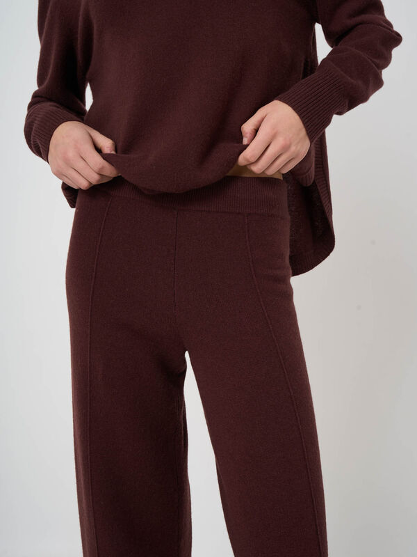 Kaschmirmix-Terry-Strickhose mit weitem Bein image number 5