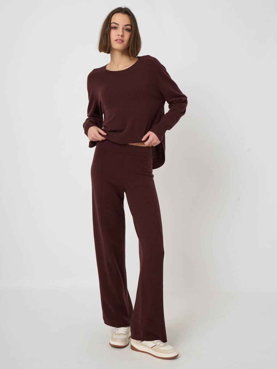 Cashmere-Blend Terry Knit Wide-Leg Pants image number 6