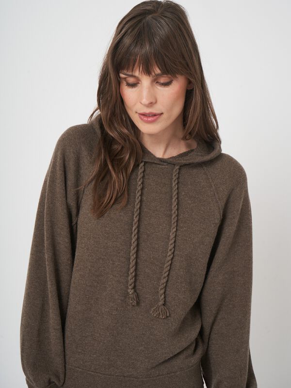 Terry-Strick-Hoodie aus Kaschmir-Mix image number 1