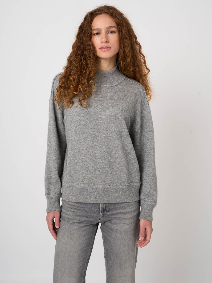 Woll-Kaschmir-Terry-Pullover mit Mock Neck image number 1