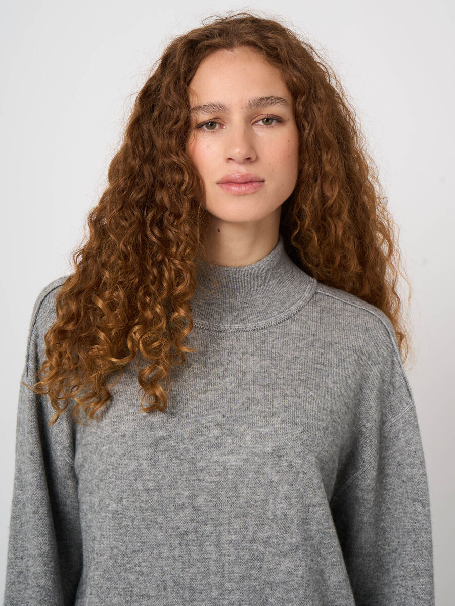 Woll-Kaschmir-Terry-Pullover mit Mock Neck image number 5