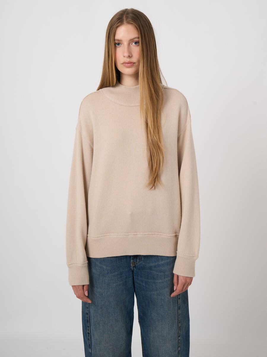 Woll-Kaschmir-Terry-Pullover mit Mock Neck image number 0
