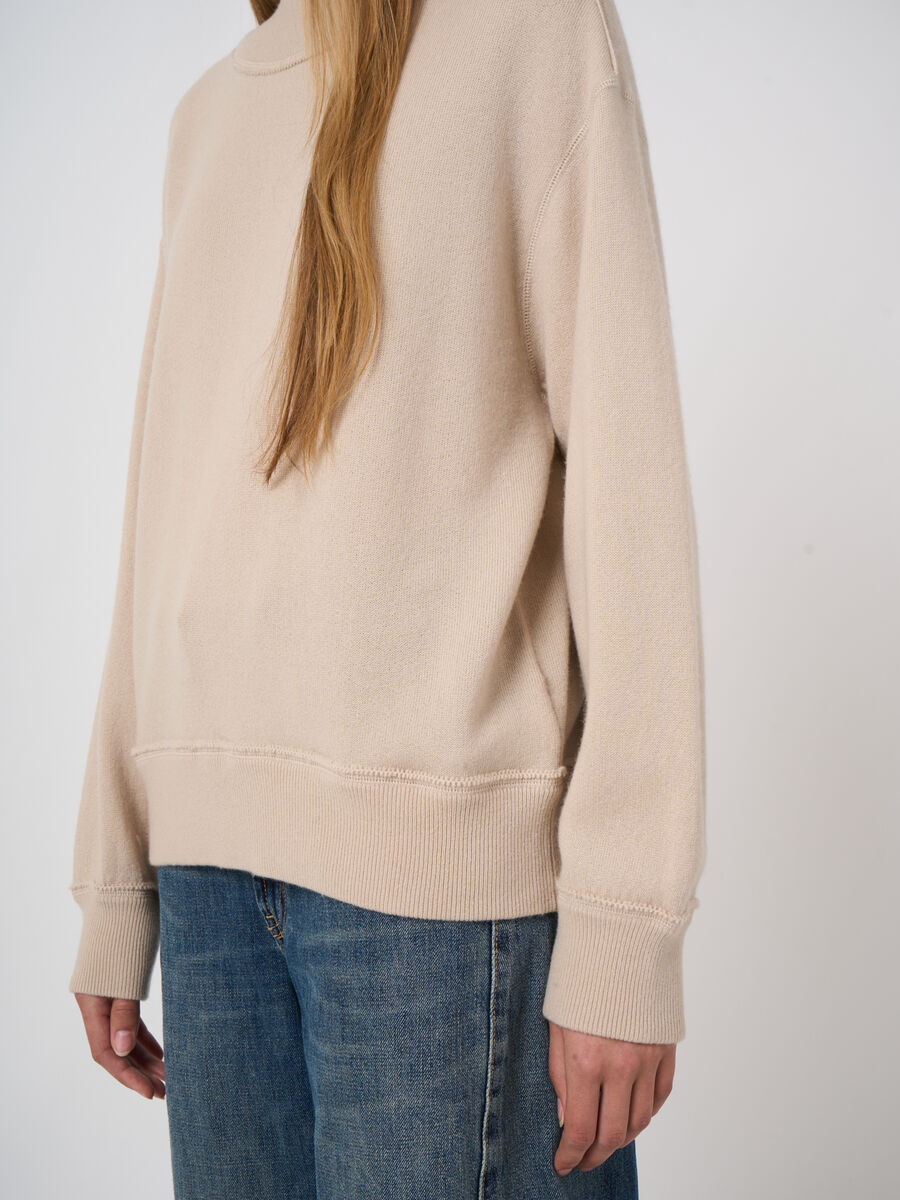 Woll-Kaschmir-Terry-Pullover mit Mock Neck image number 1