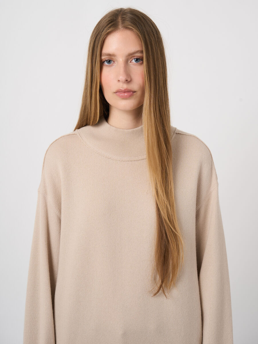 Woll-Kaschmir-Terry-Pullover mit Mock Neck image number 2