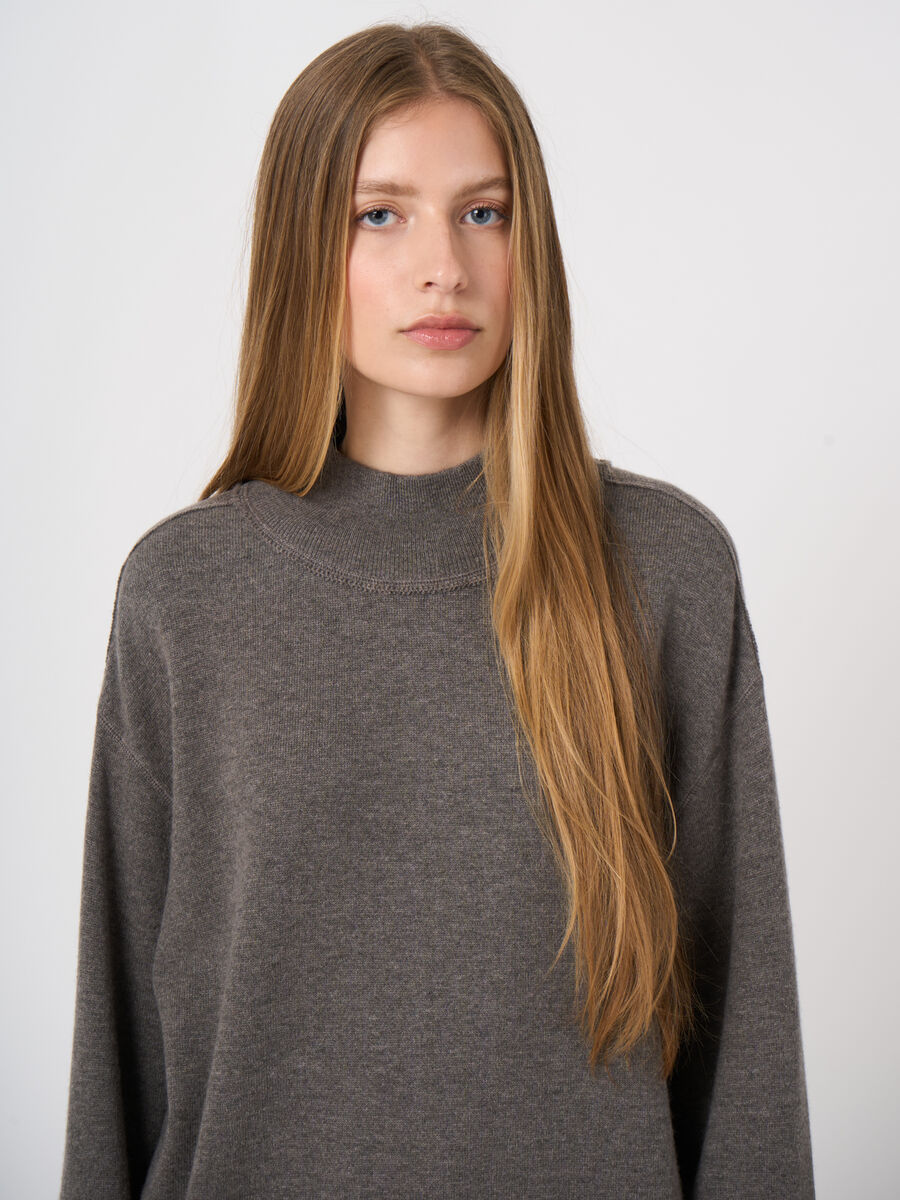 Woll-Kaschmir-Terry-Pullover mit Mock Neck image number 2