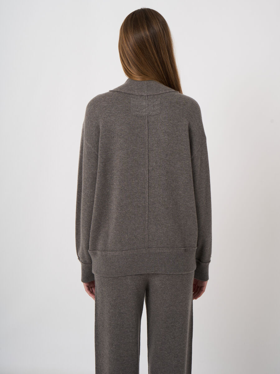 Woll-Kaschmir-Terry-Pullover mit Mock Neck image number 4
