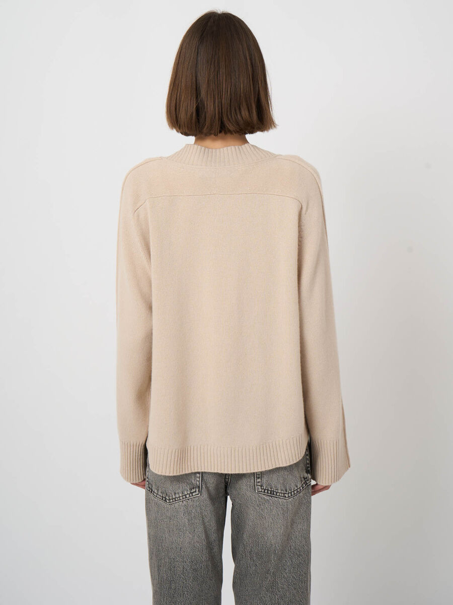 Kaschmirmix-A-Linien-Strickjacke mit Rollkanten image number 5